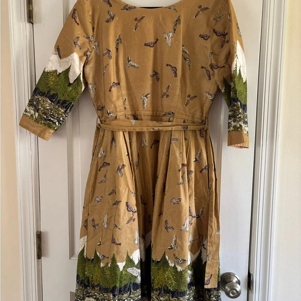 Palava Beatrice Bird of Prey Dress in Mustard - Picture 1 of 6